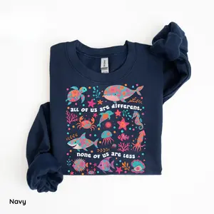 Autism Inclusion Sweatshirt, Neurodivergent All of Us Are Different Crewneck, Summer Special Education Teacher Tee, Gift for Teachers, Cute Teacher Outfit Gift