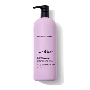 Bondbar Purple Brightening Shampoo for Blonde, Lightened & Gray Hair, Neutralizes Brassiness, Repairs, Protects, Hydrates, Vegan, CrueltyFree, 33.8 Fl. Oz