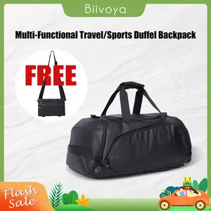 BIIVOYA 40L Large Capacity Sports Travel Tote & Waterproof Duffle Bag: Multipurpose Backpack with Shoe Compartment. Lightweight Gym Bag for Camping, Hiking, and Weekend Trips.