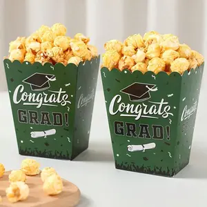 10pcs Graduation Party Popcorn Gift Box, Perfect for Graduation Decor, Celebration Setup, Gifts, Tablecloth, Home & Kitchen Decoration