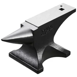 VEVOR Single Horn Anvil,  55lbs Cast Steel Anvil, High Hardness Rugged Round Horn Anvil for Blacksmiths, with Large Countertop and Stable Base, Metal Working Tool for Metal Bending, Shaping, Twisting