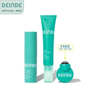 DEINDE Eye Cream with Roller & Face Stick Bundle | Smooth Fine Lines & Wrinkles, Hydrate & Firm, Hyaluronic Acid & Ceramides