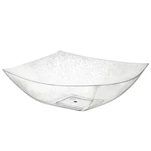 Square Silver Glitter Serving Bowl - 4 Count
