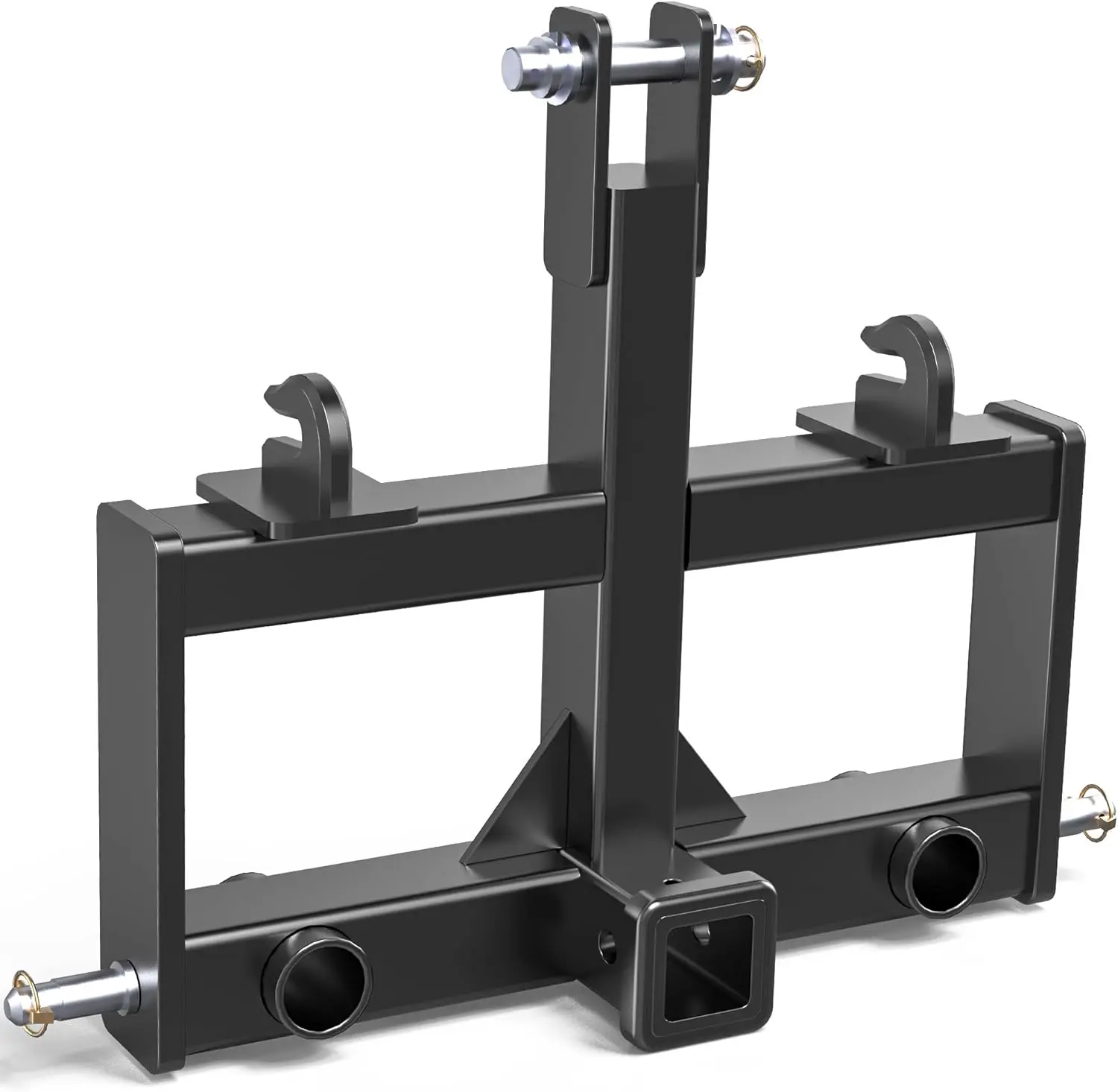 【fathersdaygift】OEDRO 3 Point Trailer Hitch with 2" Receiver and Pair 3/4" Hay Spear Holes and Pair Tractor Bucket Hooks Fit for CAT 0 CAT 1