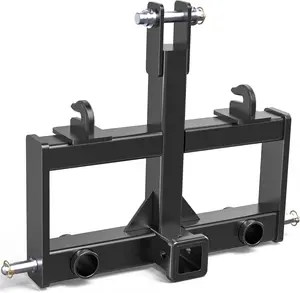 OEDRO 3 Point Trailer Hitch with 2" Receiver and Pair 3/4" Hay Spear Holes and Pair Tractor Bucket Hooks Fit for CAT 0 CAT 1