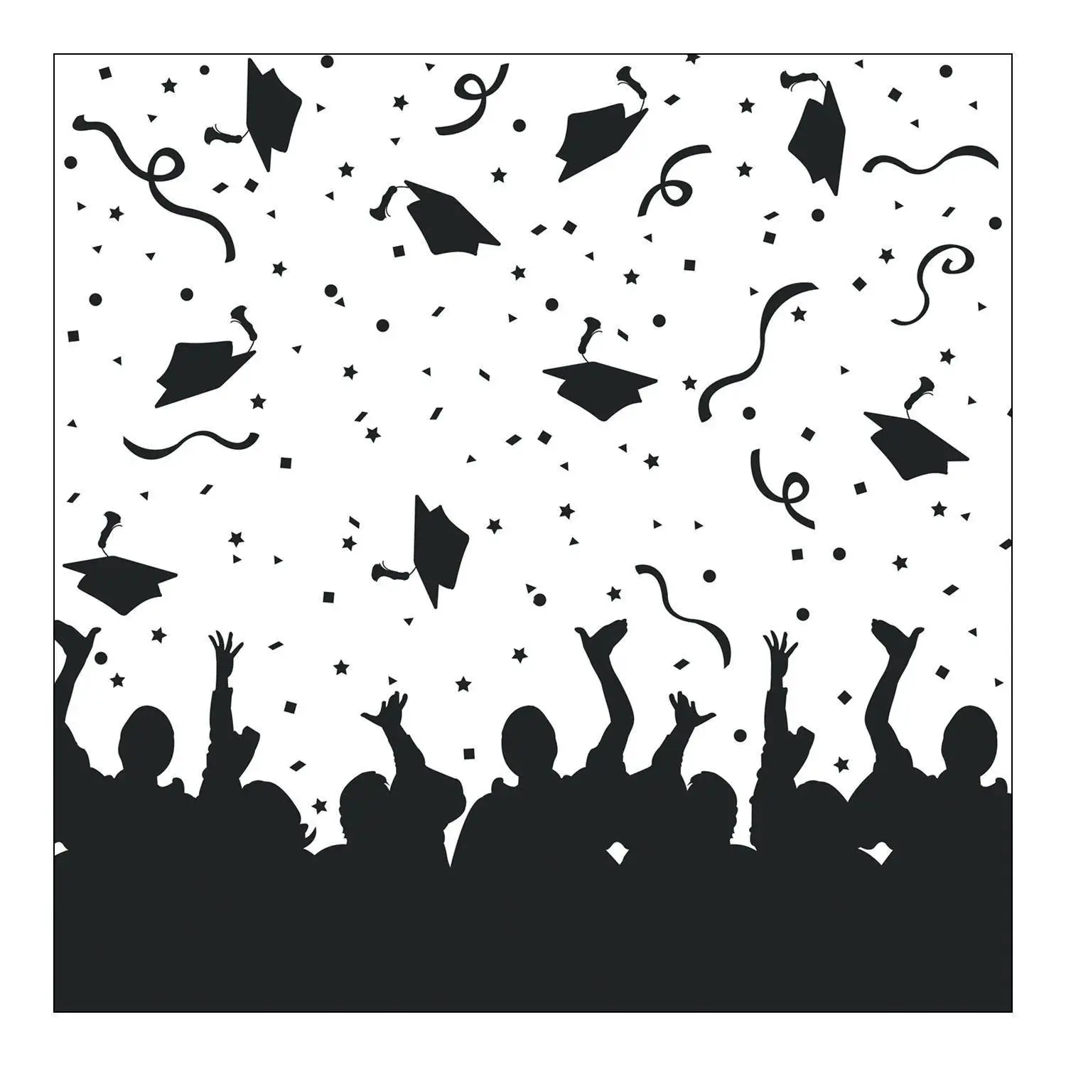 6 Ft. x 6 Ft. Graduation We Did It Black & White Plastic Backdrop - 2 Pc. 6 Ft. x 6 Ft. Graduation We Did It Black & White Plastic Backdrop - 2 Pc.