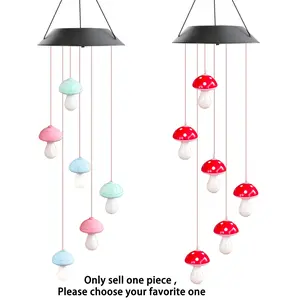 Solar Powered Mushroom Design String Light, 1 String Color Changing Garden Decorative Lighting, Outdoor Hanging Waterproof Light for Walkway, Garden, Yard, Outdoor Solar Lights