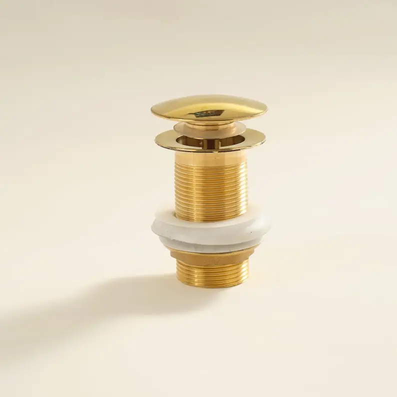 Unlacquered Brass Bathroom Sink Drain with Anti-Clog Strainer & Matching P-Trap