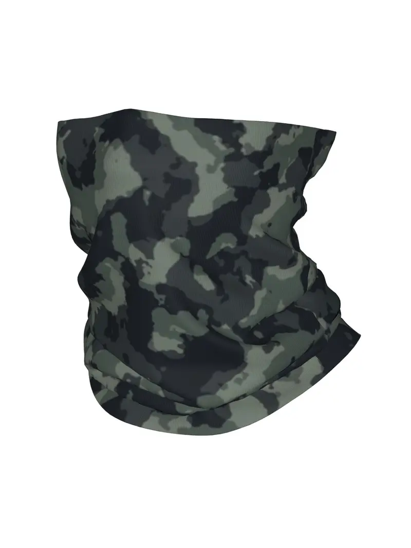 Camo Motorcyclist Neck Gaiter DuRag w/elastic Camouflage Motorcycle Wrap Biker Du Do Black Doo Rag Head  main image 3