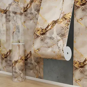 Aozey Marble Wall Sticker Roll, Self-Adhesive Wallpaper, Peel and Stick Wall Panel, Detachable Vinyl, Kitchen, Bathroom & Countertops, Marble Pattern Wallpaper