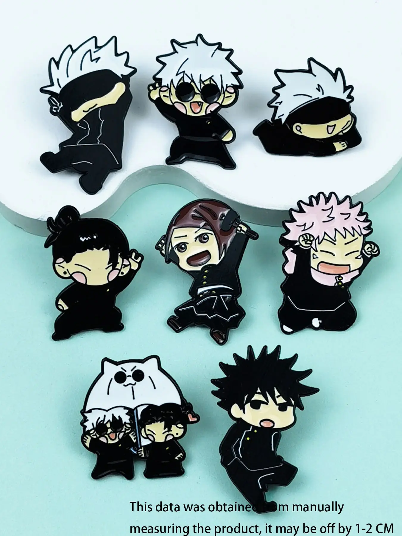 8-Piece Cartoon Jujutsu Kaisen Enamel Pin Set, Creative Alloy Brooches, Fashion Accessories for Backpacks, All Seasons, Drop Set Pins, Pin Backs, Pin Included