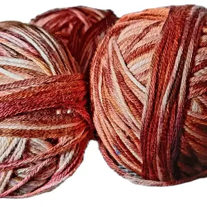 Natural hand dyed bamboo/cotton yarn.