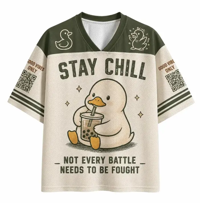 Stay Chill Duck Bubble Tea Vintage Mesh Jersey