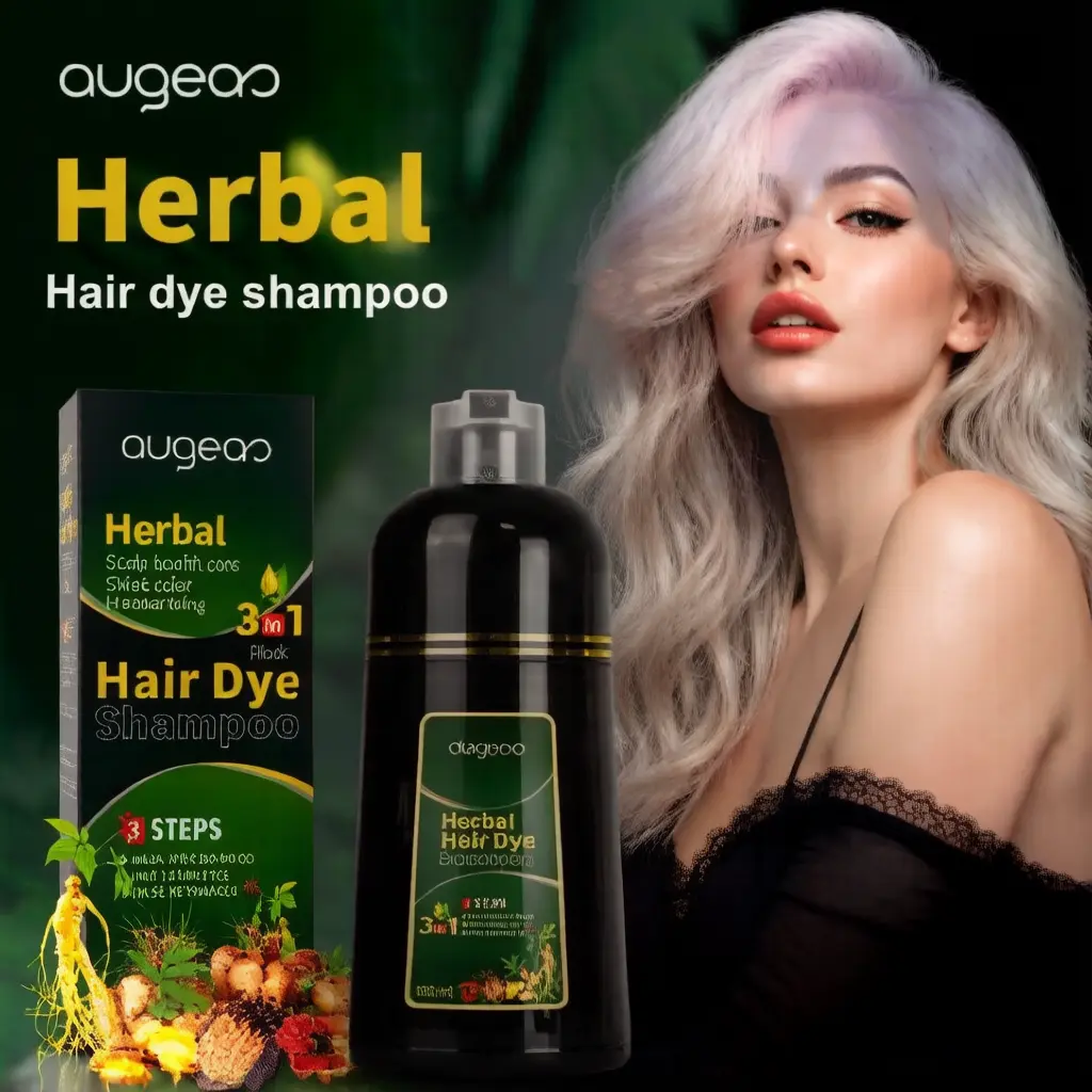3-In-1 Silver gray Hair Color Shampoo One-Pack, Covers Gray Hair, Herbal Hair ColorShampoo - Natural And Healthy BotanicalIngredients, Quickly Completes Hair Color,Moisturizes And Cares for Hair, Suitable forMen And Women, 16.91oz