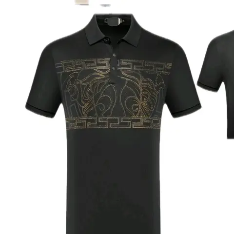 Rhinestone Men's T-Shirt Polo Fashion