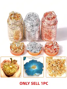 1 Bottle Resin Gold Foil Bottle, Gold Silver Rose Gold Foil Flakes Nail art Art, Painting, Crafts, DIY Epoxy Resin Jewelry Making,Nail Art Decoration Supplies