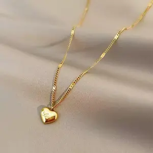 Stainless Steel Heart-Shaped Choker Necklace