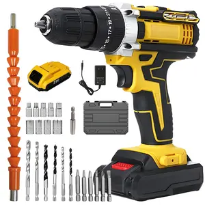 VerveWave Cordless Drill Tool Set 21V Electric Power Drill with 2.0Ah Lithium-ion Battery and Charger–USB/Type-C Rechargeable, Portable, All-in-One DIY & Home Toolbox Kit