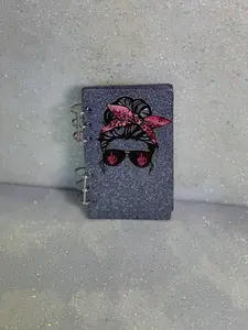 Silver Chic Glitter Epoxy Notebook