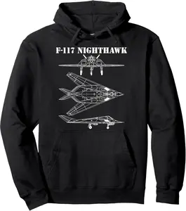 F-117 Stealth Aircraft Nighthawk Schematic Military Jet F117 Pullover Hoodie