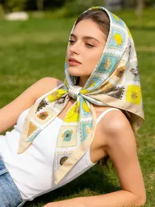 Spring Summer Fruit Print Multifunctional Scarf, Perfect for Romantic Daily Use, Office, Parties, Stylish Accessory