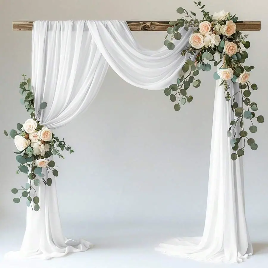 Sheer Chiffon Polyester Hanging Drape - 1pc, 2 Sizes (75*300cm/75*600cm), Lavender/Dusty Blue, Indoor/Outdoor All Seasons Garden Wedding Backdrop Curtain Banner Home Supplies
