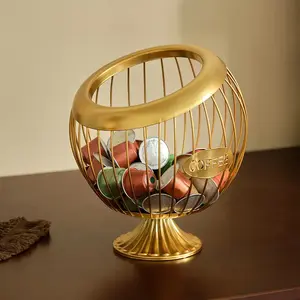 Oblique storage basket coffee size capsule milk ball sugar storage rack Home Organizer Wire Basket