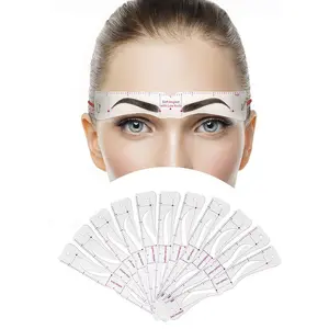LIVACA 12-Piece Eyebrow Stencil Set High-Quality ABS Plastic with Elastic Band & Trimmer for Perfect Shape Professional Makeup Tool Kit for Daily Use