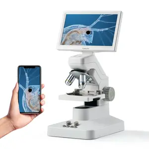 TOMLOV DM301 Pro Microscope for Kids Adults Students, Digital Microscope with 7" Screen, USB & HDMI Output, Wireless Biological Educational Science Scope Camera with Slides Kits for Classroom Home Lab
