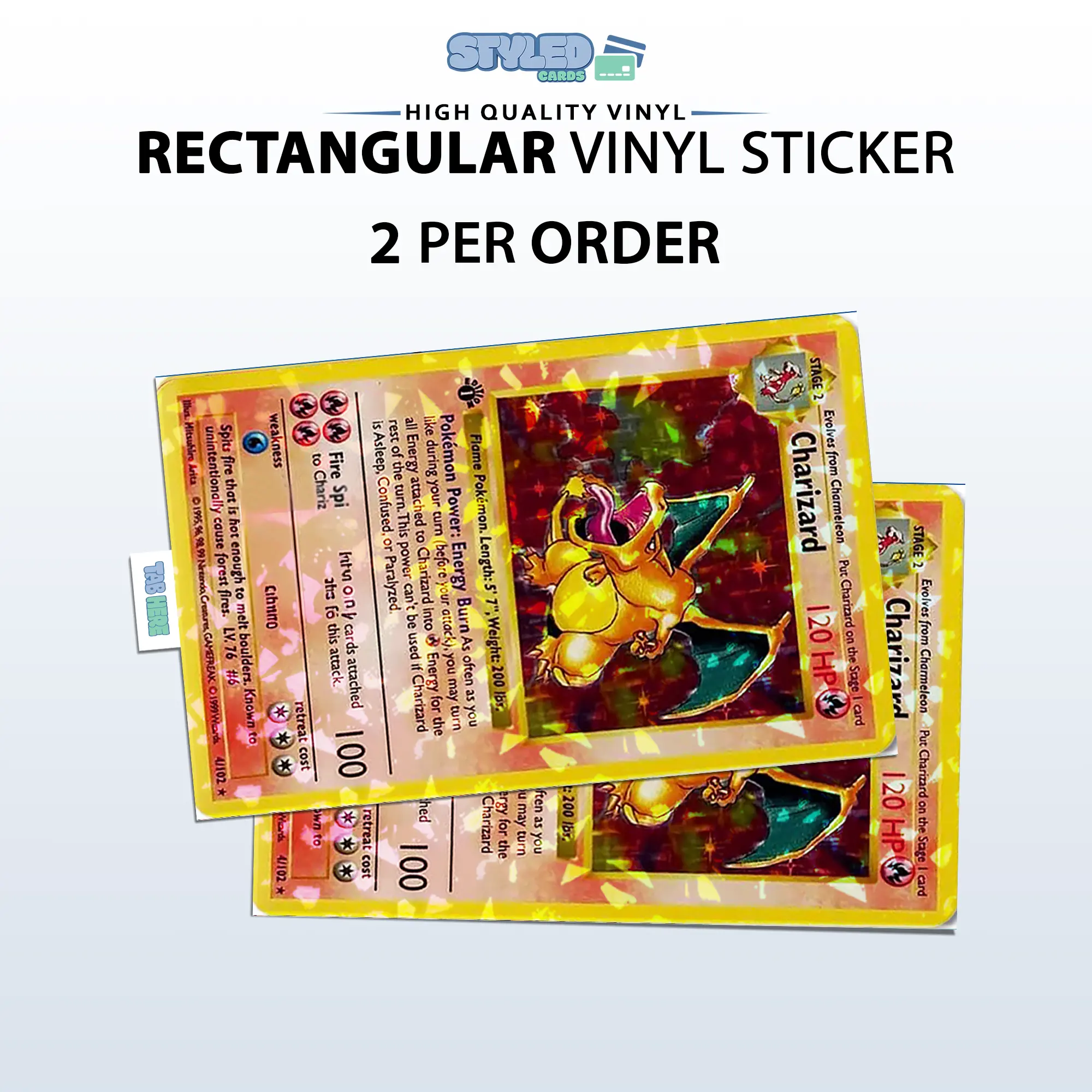 Charizard first edition rectangle vinyl sticker Charizard first edition rectangle vinyl sticker