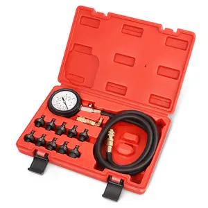 Engine Oil Pressure Testing Diagnostic Tool Kit Dual Scale Gauge with Adapters for Cars, Trucks, Tractors