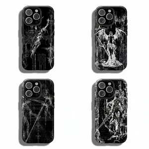 Gothic Cyber Sigil Cross Phone Case For iPhone 17 Pro Max Air,16,15,14,13,12,11,Pro,Max,Plus & Samsung Galaxy S25 Ultra S24 S23 S22 S21 Plus Soft Silicone Black Case