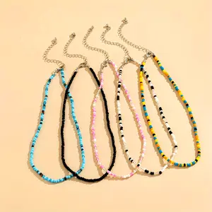 5-Piece Bohemian Colored Bead Stacked Necklace Set As A Gift For Ladies/girlfriends/wives, Suitable For Parties And Holidays To Wear