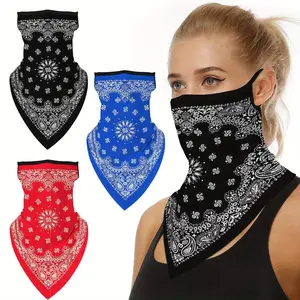 3 Pack Unisex Bandana Face Mask Scarf Cycling Mask Sun UV Protection Ear Loops Face Balaclava Neck Gaiters Gaiters Dust Cloth Washable Wind Motorcycle Mask Women Men