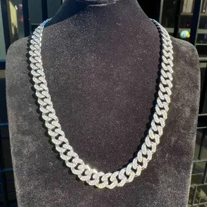 Men's Iced Out Cuban Link Chain - 925 Sterling Silver & Cubic Zirconia (Diamond Simulant)