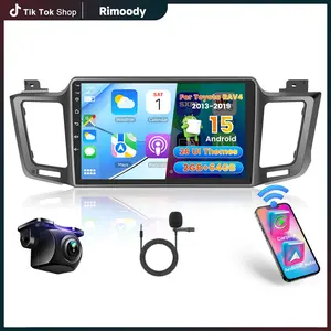 RIMOODY 10.1 Inch Car Screen for Toyota RAV4 2013-2018 Left Hand Drive, 2G+64G Android 15 Car Radio with Carplay Android Auto, 26UI, FM RDS, GPS Navigation, WiFi, EQ, Bluetooth, MIC, Rear View Camera, Mirror Link