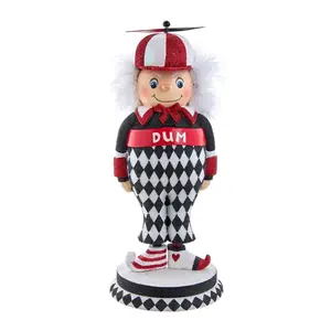 Kurt Adler Resin Hollywood Nutcracker, Tweedle Dum, Red, 14.5in