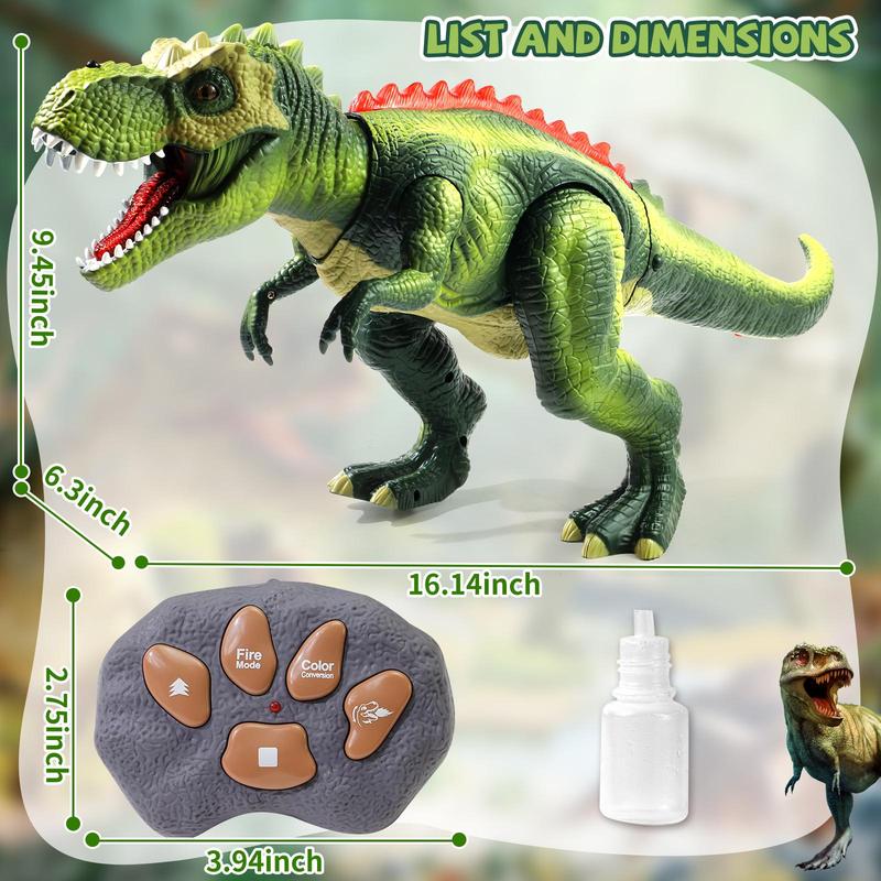 Remote Control T-Rex Dinosaur RC Dinosaur Toy for Kids with Lights, Mist Spray & Realistic Sounds Perfect Gift for Boys