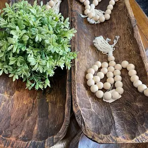 Handmade Santa Fe Wood Dough Bowl - Natural Wood Tableware with Unique Design and Decorative Elements - Wooden