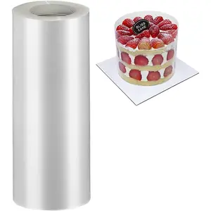 BYKITCHEN 8 Inch Cake Collars - Clear Transparent Cake Acetate Sheet Roll for Chocolate Mousse, DIY Decorating (Length 394in)
