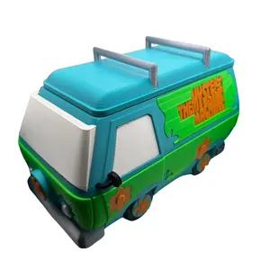 Mystery Bus Candy & Item Holder Decoration 3D Printed with Vibrant Green and Blue Design Spooky Theme Filament Gift Ornaments