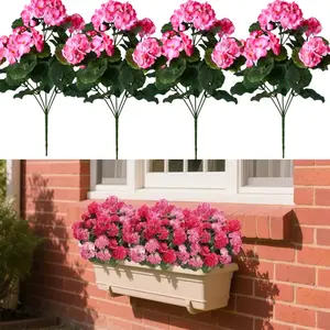 4 Bundles Artificial Tulip Flowers, Outdoor Fake Floral Arrangement, Wedding Home Decor, Porch Garden Courtyard Office Cafe