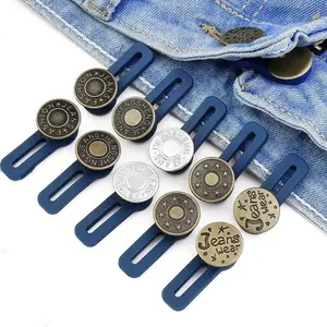 Jeans Waistband Extension Button, 5 Counts Adjustable Disassembly Retractable Jeans Waist Button, Metal Extended Buckles Pant