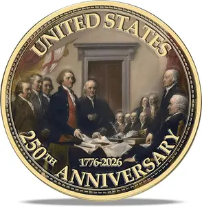 250th Anniversary USA Coin 1776–2026, Eagle Patriotic Metal Collectible, Vintage Freedom Token Souvenir, Gift for History Fans, Coin Collectors