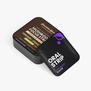 Immuno Bomb Lion’s Mane Mushroom Focus Strips for Brain Health Chocolate Flavor 30 Count Functional Blend Maitake Cordyceps Shiitake No Pills