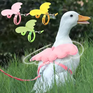 3 Pack Harness and Leash for Real Ducks, Funny Goose Accessories, Soft and Adjustable Outside Walking Harness Leash, Outdoor Training Traction Rope Collar for Pet Ducks Goose Chicken Hen