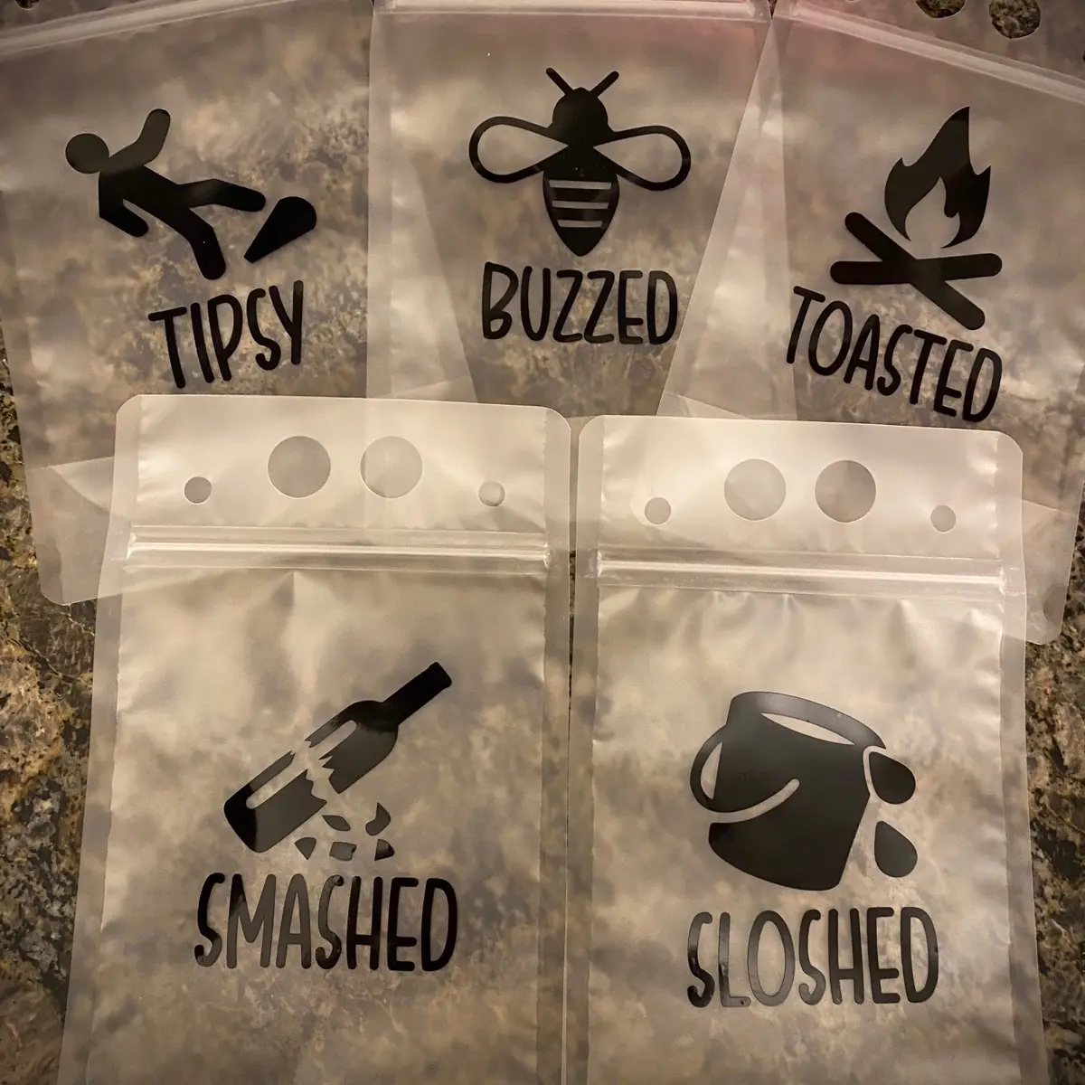 Adult Drink Pouch - Set 3 Reusable Adult Drink Pouch - Set 3 Reusable