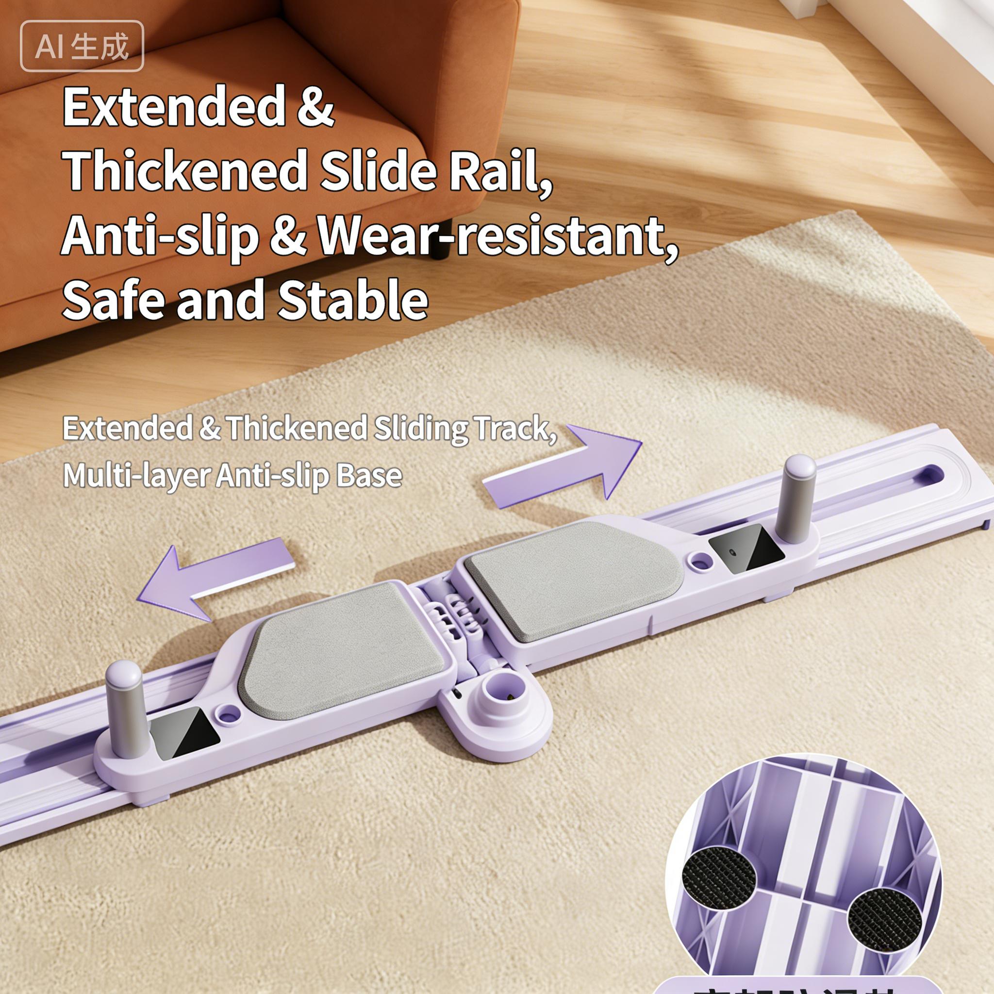 Foldable Ski Workout Machine with Adjustable Resistance Bands & Digital Display for Lower Body Fitness at Home Compact & Portable