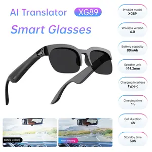 3 In 1 Smart Glasses Men Women WiFi Bluetooth Music Call Translator Sunglasses UV Protection Outdoor Sports Headphones Glasses