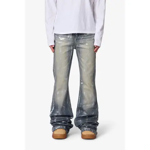 mnml Waxed Super Stacked Denim - Blue